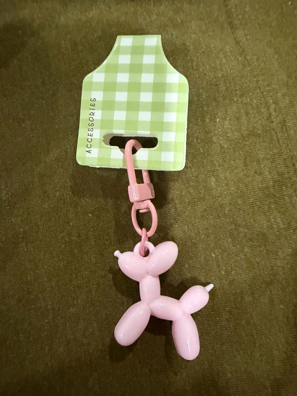 3” balloon animal dog key purse bag zipper pull clip pink new